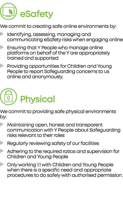  eSafety We commit to creating safe online environments by:  Identifying, assessing, managing and communicating eSafe   