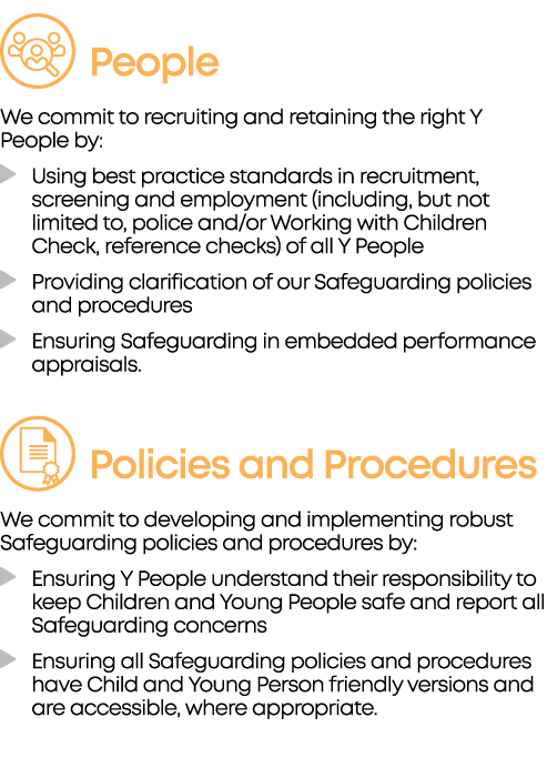  People We commit to recruiting and retaining the right Y People by:  Using best practice standards in recruitment, s   