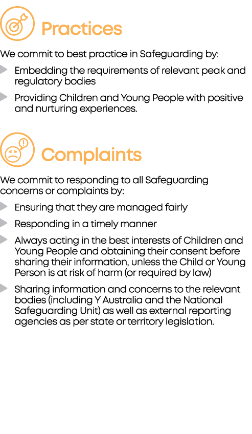  Practices We commit to best practice in Safeguarding by:  Embedding the requirements of relevant peak and regulatory   