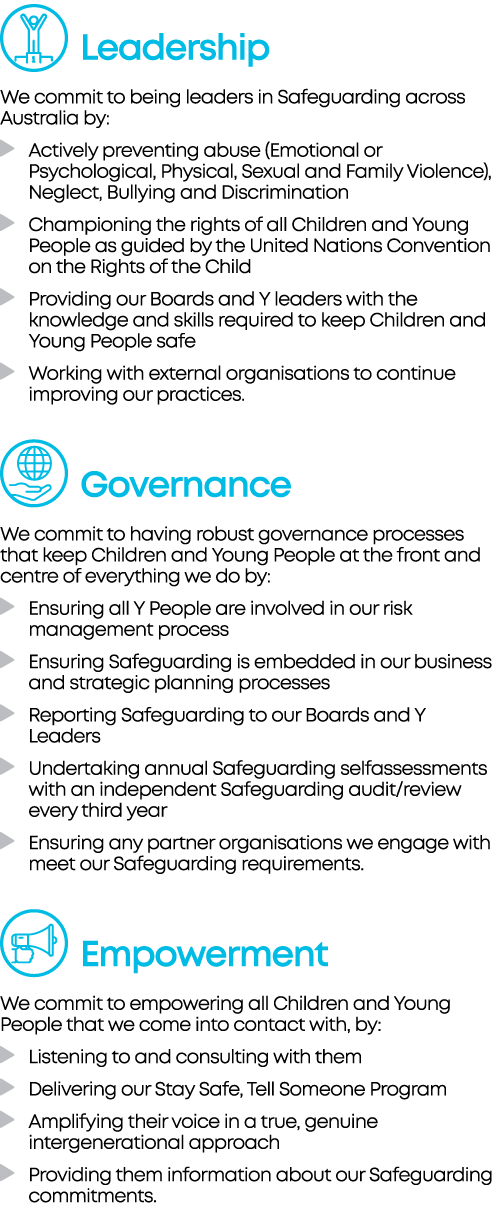  Leadership We commit to being leaders in Safeguarding across Australia by:  Actively preventing abuse (Emotional or    